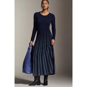 Mare Mare Long-Sleeve Slim Knit Maxi Dress Navy Blue M